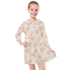 Dandelion Rose Rosa Flower Kids  Quarter Sleeve Shirt Dress by Nexatart