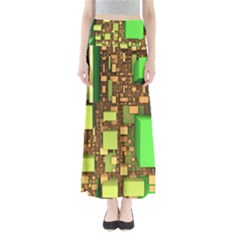 Blocks Cubes Construction Design Full Length Maxi Skirt by Nexatart