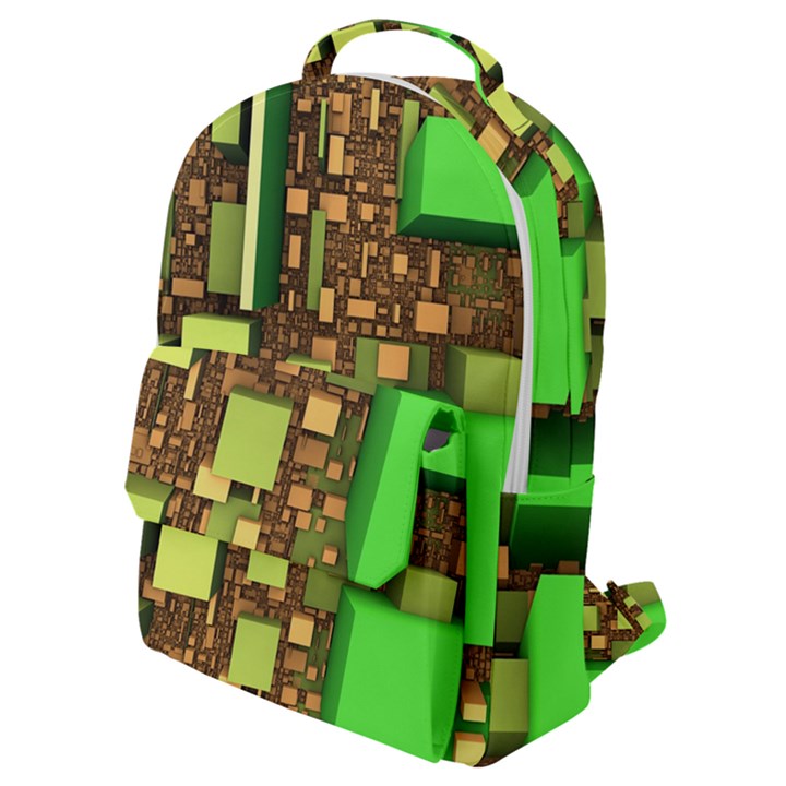 Blocks Cubes Construction Design Flap Pocket Backpack (Small)