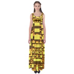 Cubes Grid Geometric 3d Square Empire Waist Maxi Dress by Nexatart