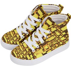 Cubes Grid Geometric 3d Square Kid s Hi-top Skate Sneakers by Nexatart