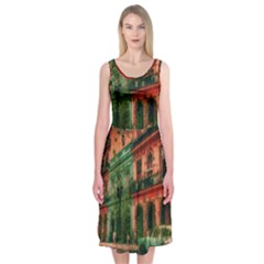 Havana Cuba Architecture Capital Midi Sleeveless Dress by Nexatart