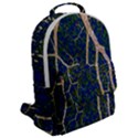 Green Leaves Blue Background Night Flap Pocket Backpack (Large) View2