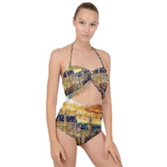 Architecture Castle Fairy Castle Scallop Top Cut Out Swimsuit