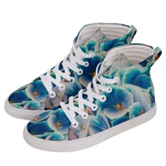 Hydrangeas Blossom Bloom Blue Men s Hi-top Skate Sneakers by Nexatart