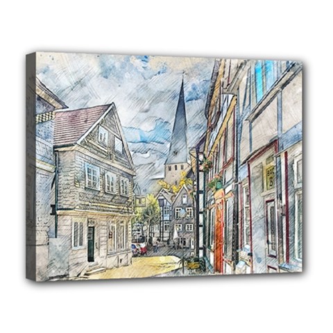 Altstadt Hattingen Ruhr Trail Canvas 14  X 11  (stretched) by Nexatart