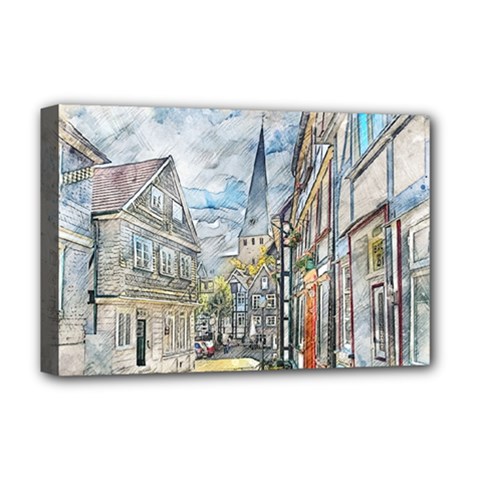 Altstadt Hattingen Ruhr Trail Deluxe Canvas 18  X 12  (stretched)