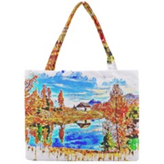 Lake Chalet Mountain Art Mini Tote Bag by Nexatart