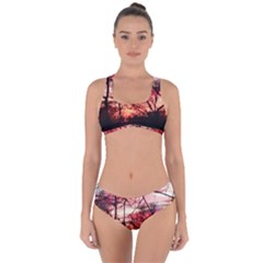 October Sunset Criss Cross Bikini Set by bloomingvinedesign