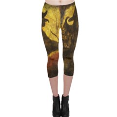 Witch On Moon Capri Leggings  by bloomingvinedesign