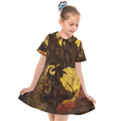 Witch On Moon Kids  Short Sleeve Shirt Dress by bloomingvinedesign