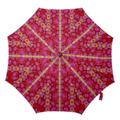 Roses And Butterflies On Ribbons As A Gift Of Love Hook Handle Umbrellas (large) by pepitasart