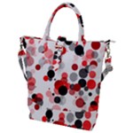 Black red and gray dots Buckle Top Tote Bag