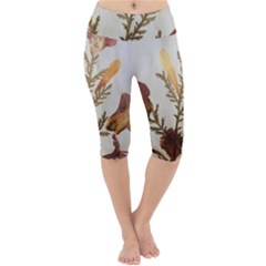 Holy Land Flowers 8 Lightweight Velour Cropped Yoga Leggings by DeneWestUK