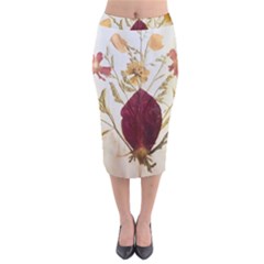 Holy Land Flowers 9 Velvet Midi Pencil Skirt by DeneWestUK