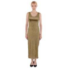 Burlap Coffee Sack Grunge Knit Look Fitted Maxi Dress