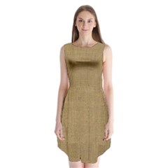 Burlap Coffee Sack Grunge Knit Look Sleeveless Chiffon Dress  