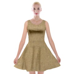 Burlap Coffee Sack Grunge Knit Look Velvet Skater Dress