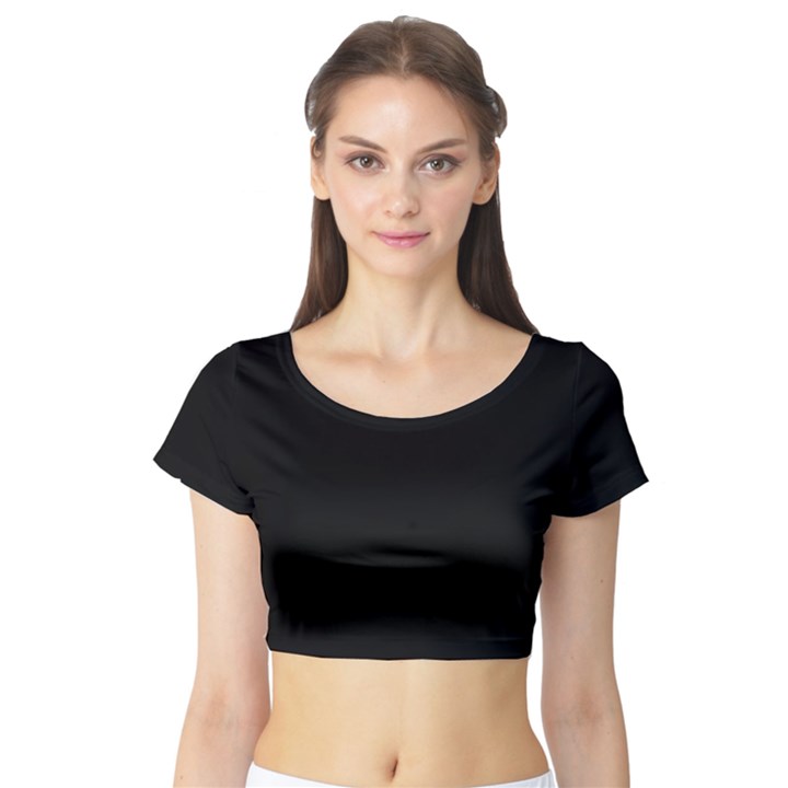 Define Black Short Sleeve Crop Top