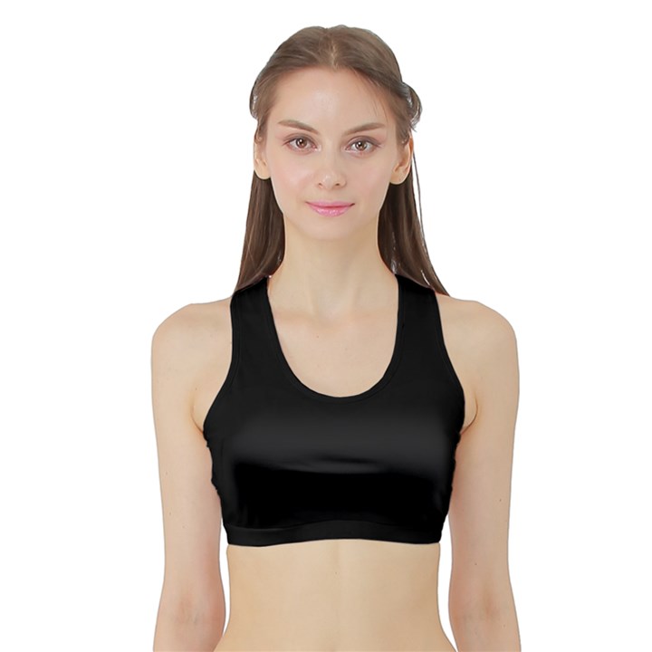 Define Black Sports Bra with Border