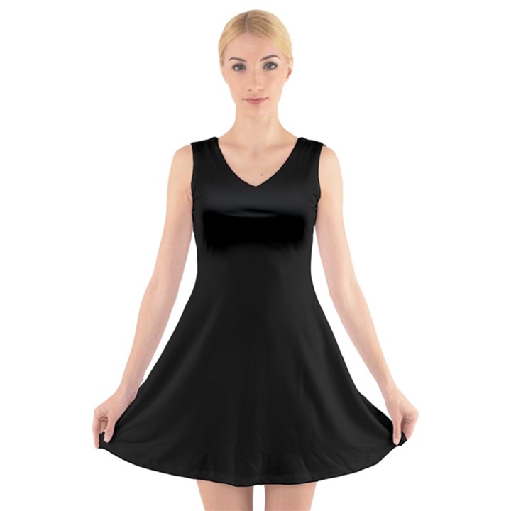 Define Black V-Neck Sleeveless Dress