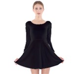 Define Black Long Sleeve Velvet Skater Dress