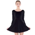 Define Black Long Sleeve Velvet Skater Dress View1