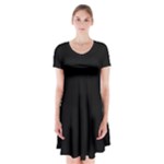 Define Black Short Sleeve V-neck Flare Dress