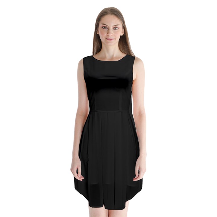 Define Black Sleeveless Chiffon Dress  