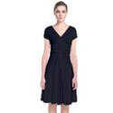 Define Black Short Sleeve Front Wrap Dress View1