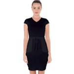 Define Black Capsleeve Drawstring Dress 