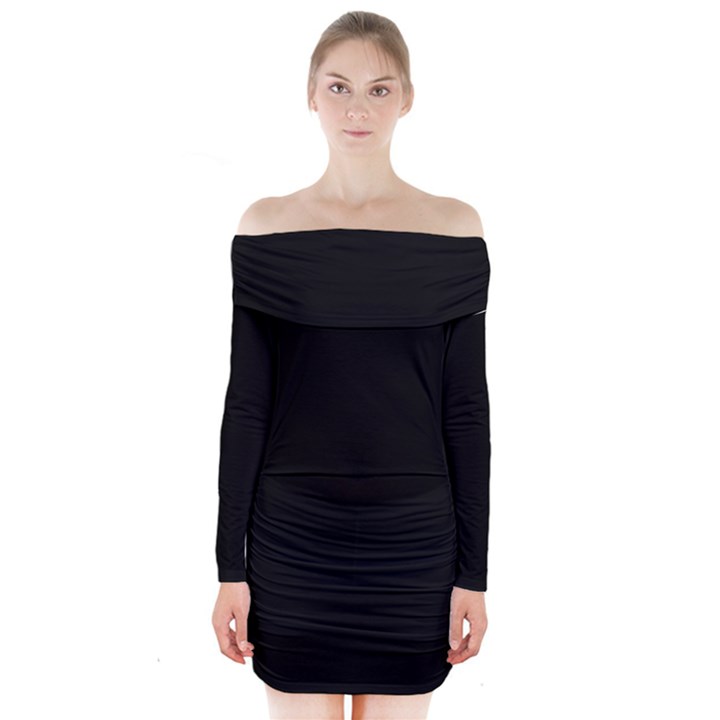 Define Black Long Sleeve Off Shoulder Dress