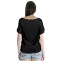 Define Black V-Neck Flutter Sleeve Top View2