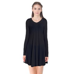 Define Black Long Sleeve V-neck Flare Dress by TRENDYcouture