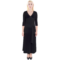 Define Black Quarter Sleeve Wrap Maxi Dress