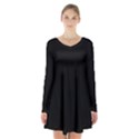Define Black Long Sleeve Velvet V-neck Dress View1