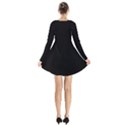 Define Black Long Sleeve Velvet V-neck Dress View2