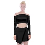Define Black Off Shoulder Top with Mini Skirt Set