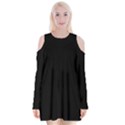 Define Black Velvet Long Sleeve Shoulder Cutout Dress View1