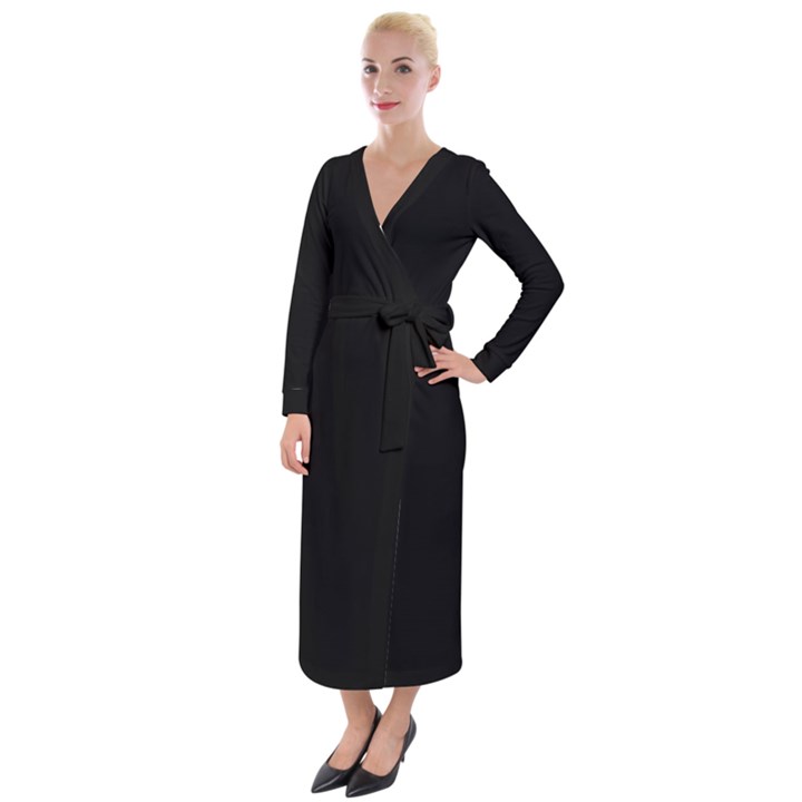 Define Black Velvet Maxi Wrap Dress