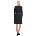 Define Black Long Sleeve Velvet Front Wrap Dress View2