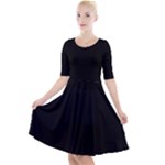 Define Black Quarter Sleeve A-Line Dress