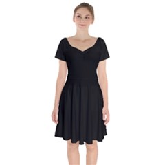 Define Black Short Sleeve Bardot Dress by TRENDYcouture