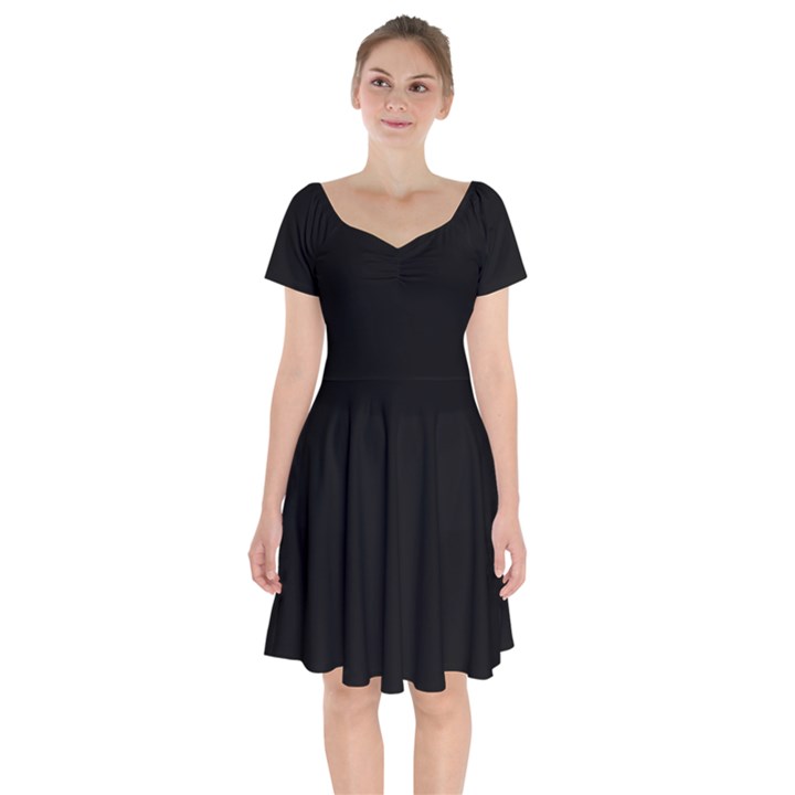 Define Black Short Sleeve Bardot Dress