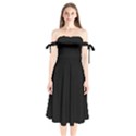 Define Black Shoulder Tie Bardot Midi Dress View1