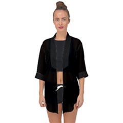 Define Black Open Front Chiffon Kimono by TRENDYcouture