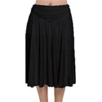 Define Black Velvet Flared Midi Skirt