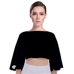 Define Black Tie Back Butterfly Sleeve Chiffon Top by TRENDYcouture