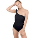 Define Black Frilly One Shoulder Swimsuit View1