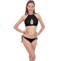 Define Black Cross Front Halter Bikini Set View1